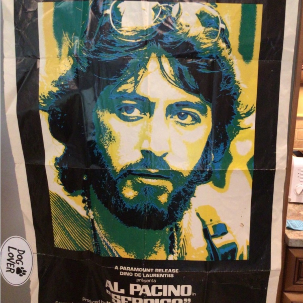 Vintage 1970s Serpico Movie Poster. Not a reprint.